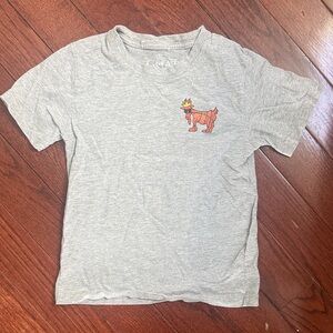 Kids Gray Short-Sleeve Tee with Orange Dog Graphic